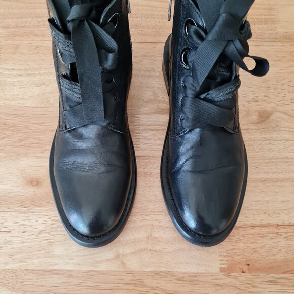 Zadig & Voltaire Laureen Roma Ankle Boots Black Smooth Leather Lace Up 40EU 9US - Picture 2 of 9